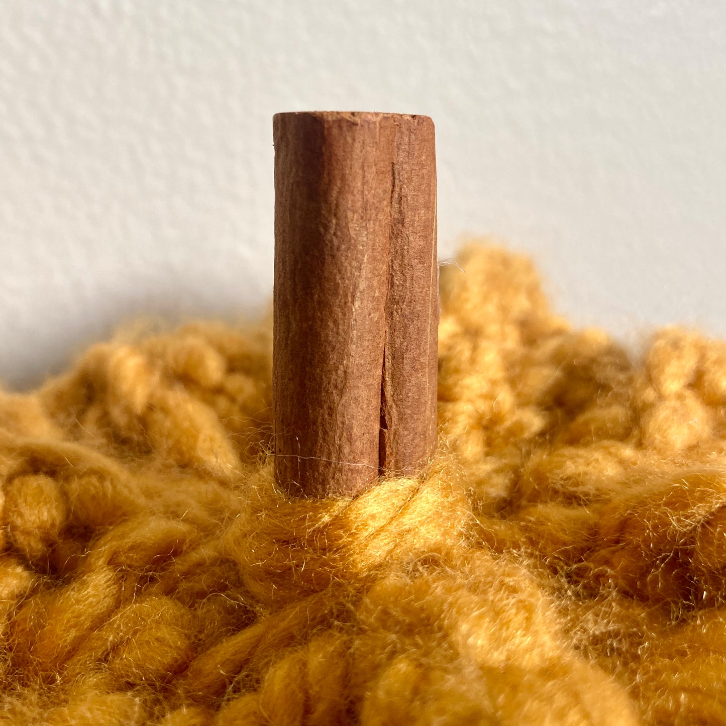7" Crochet Pumpkin with Cinnamon Stem - Large