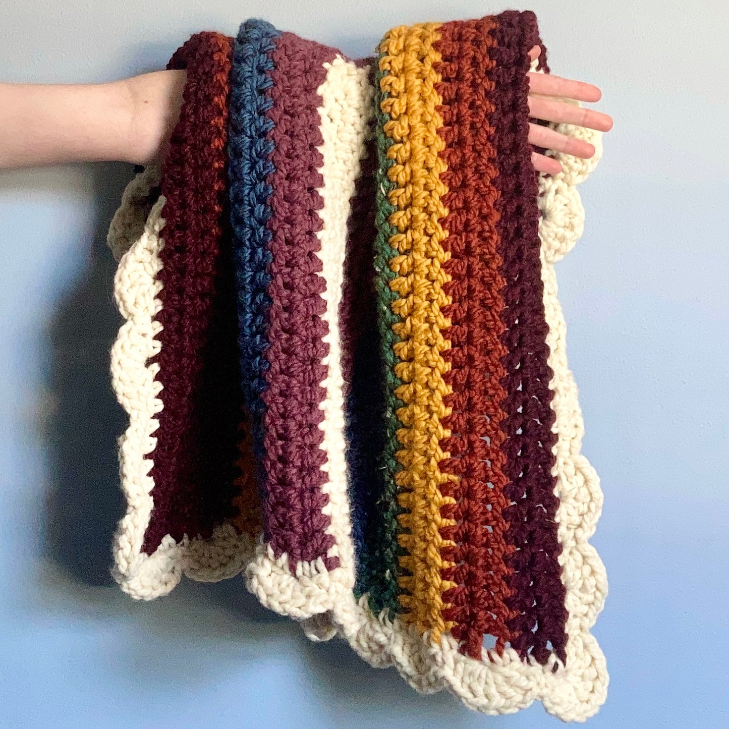30"x32" Crochet Rainbow Baby Blanket