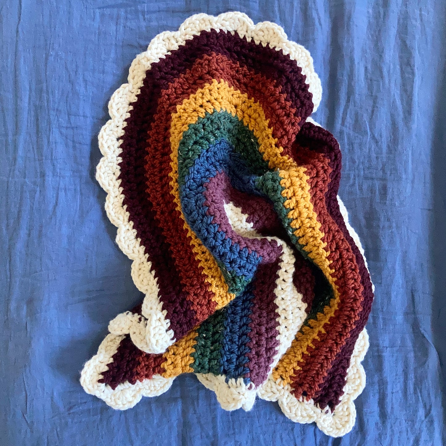 30"x32" Crochet Rainbow Baby Blanket