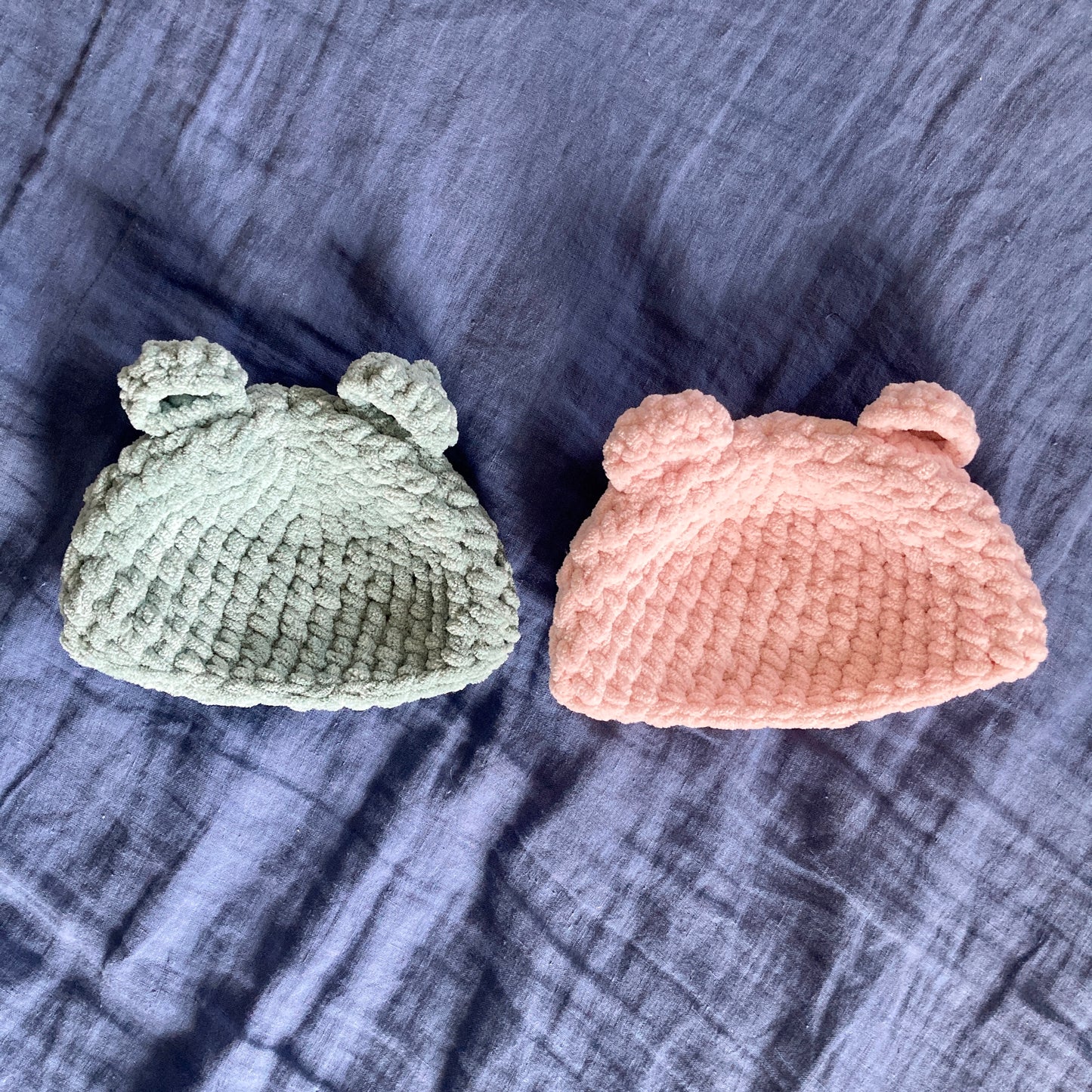 0-3 Month Newborn Crochet Baby Bear Beanie