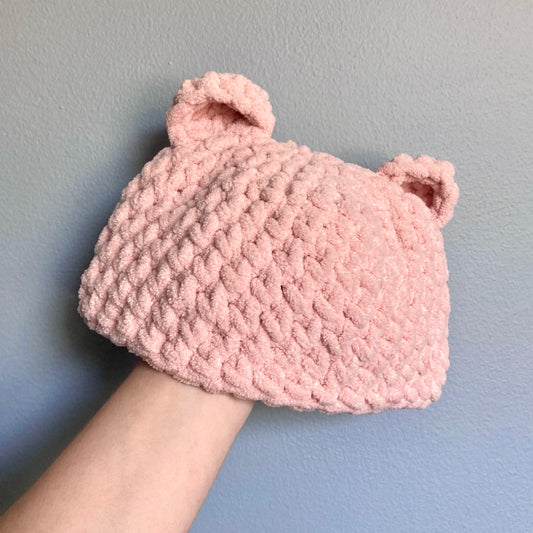 3-6 Month Crochet Baby Bear Beanie