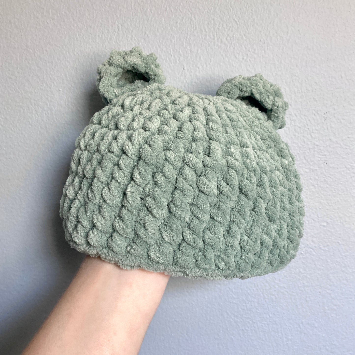 3-6 Month Crochet Baby Bear Beanie