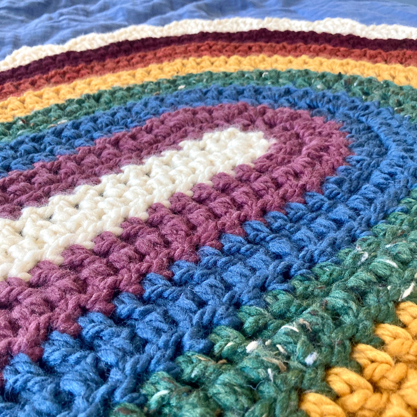 30"x32" Crochet Rainbow Baby Blanket