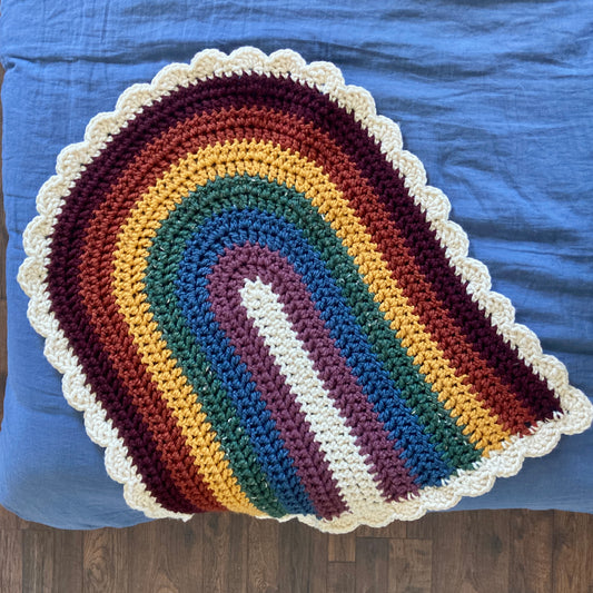 30"x32" Crochet Rainbow Baby Blanket